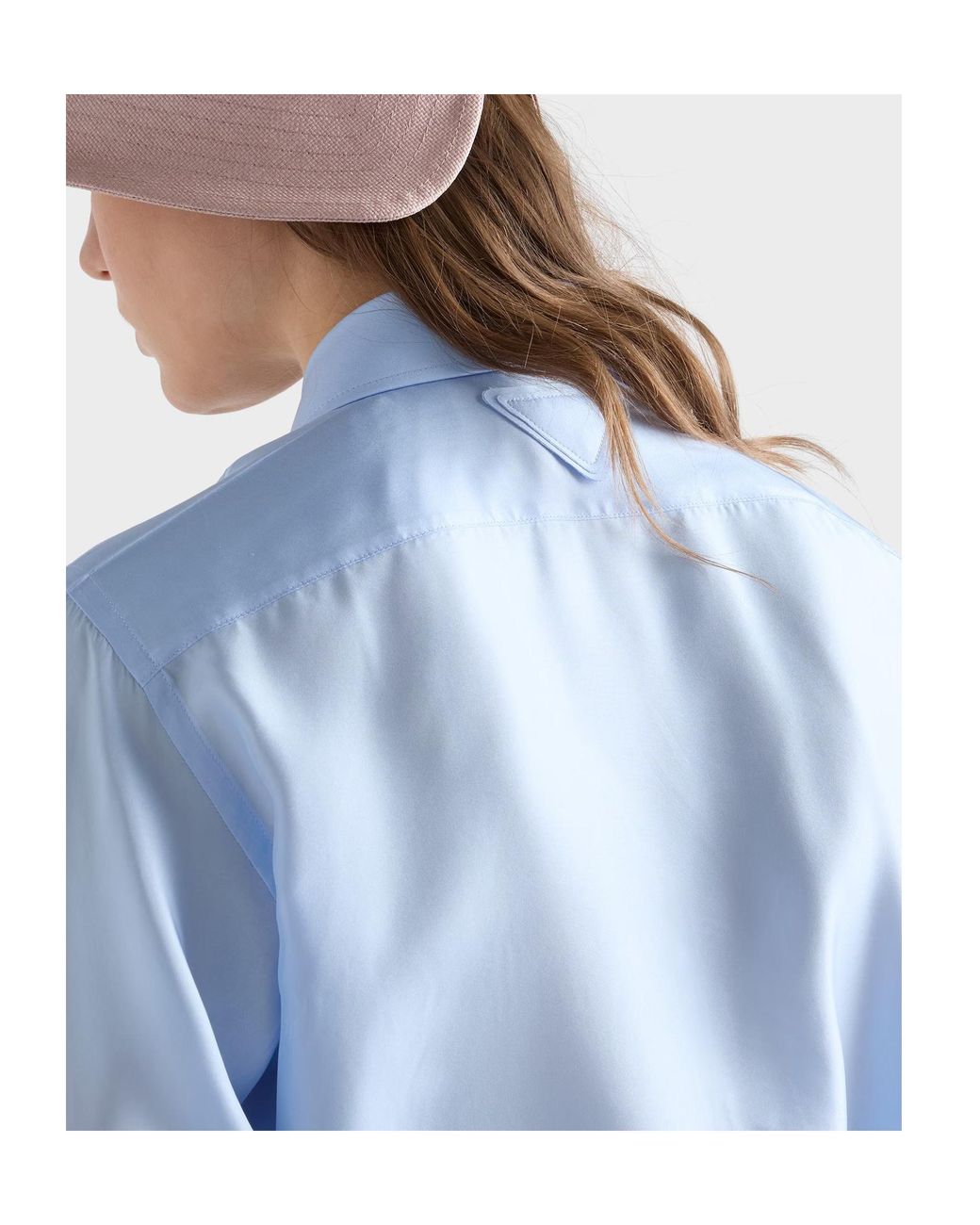 Prada Blue Silk Poplin Shirt