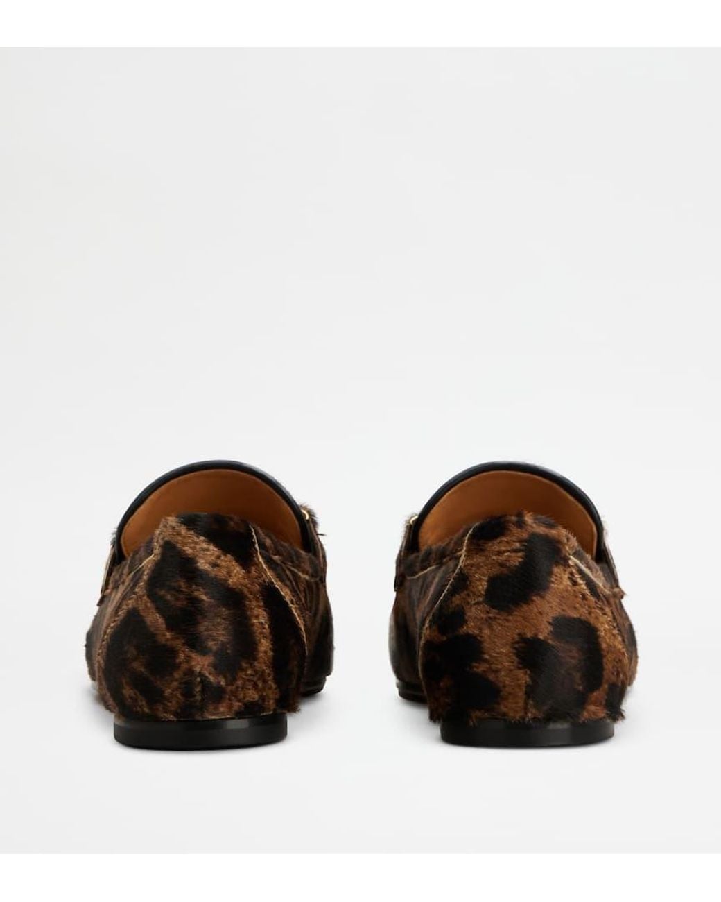 Tod's Brown Pony Effect Printed Loafers