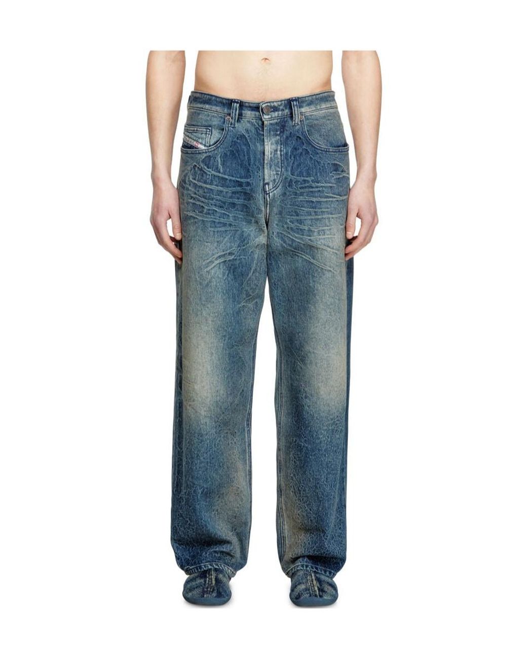 DIESEL Blue 2001 D-Macro Wide Leg Jeans for men