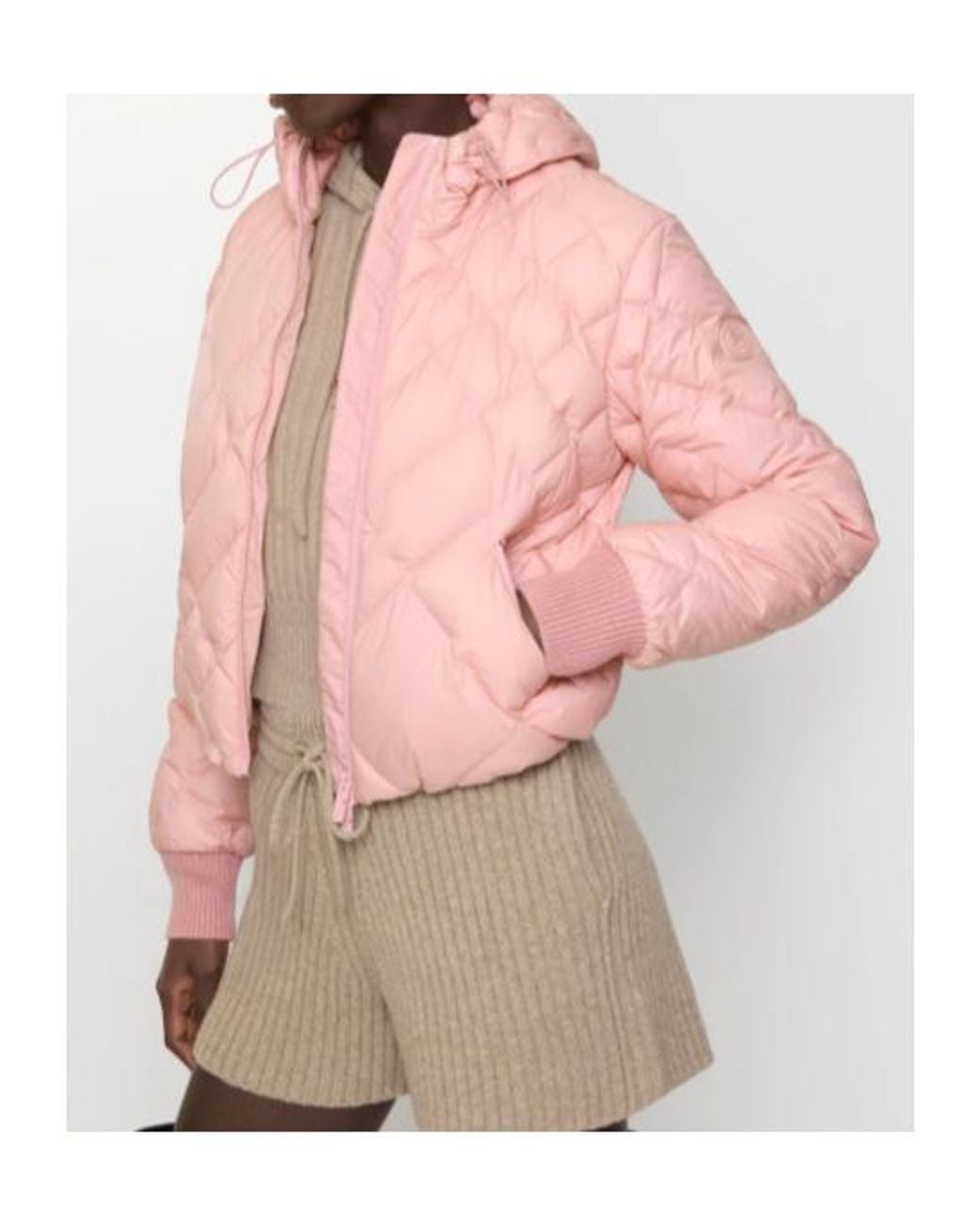 Burberry Pink Hooded Quilted Down Jacket