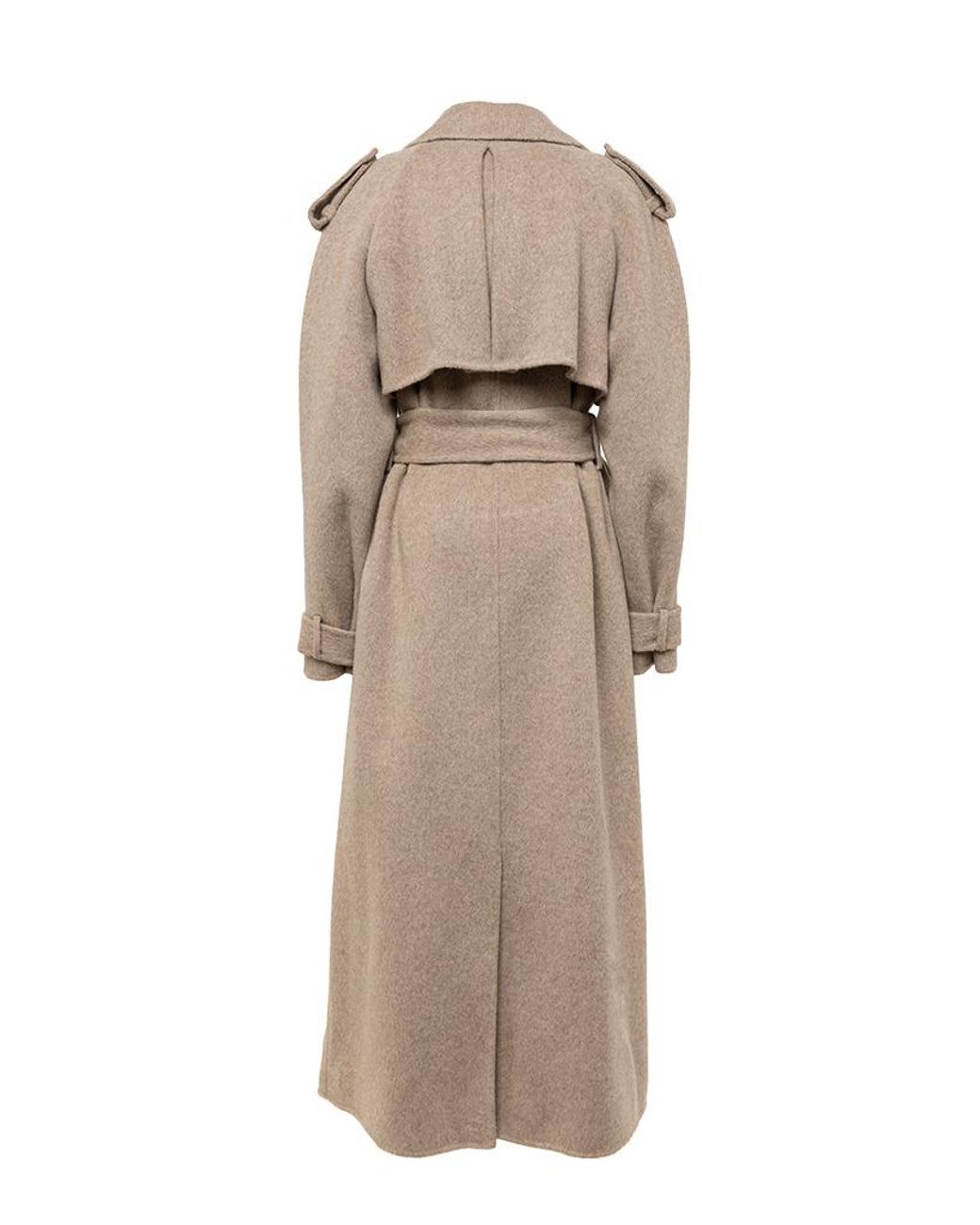 GIUSEPPE DI MORABITO Natural Double-Breasted High Neck Coat