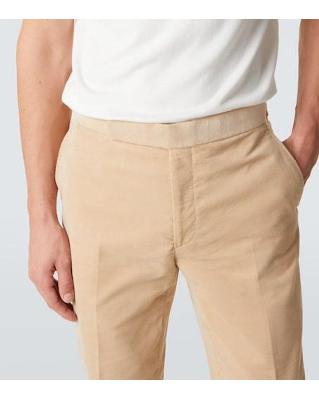 Ralph Lauren Natural Cotton Corduroy Straight Pants for men