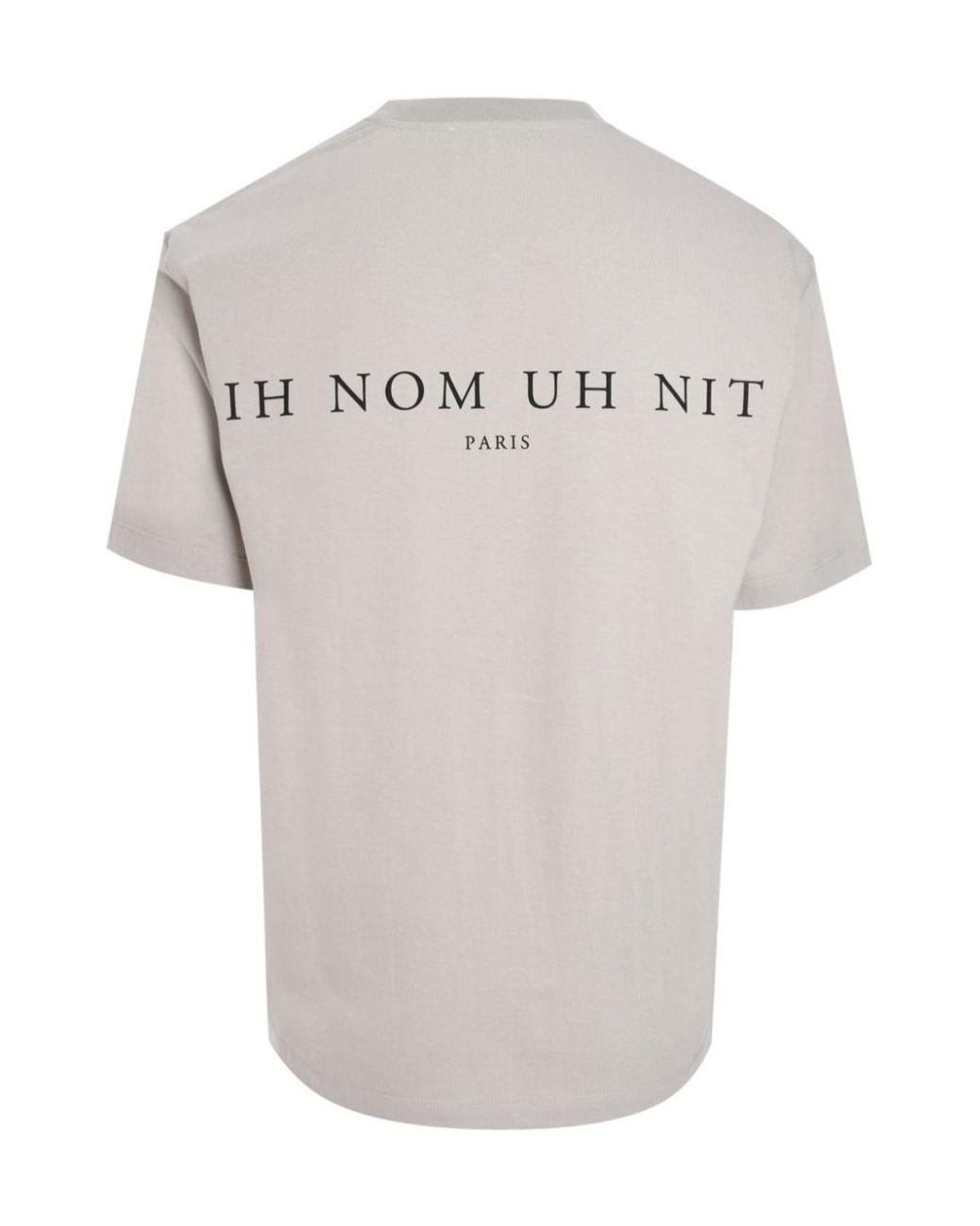 Ih Nom Uh Nit Gray Palm-Print Cotton T-Shirt for men