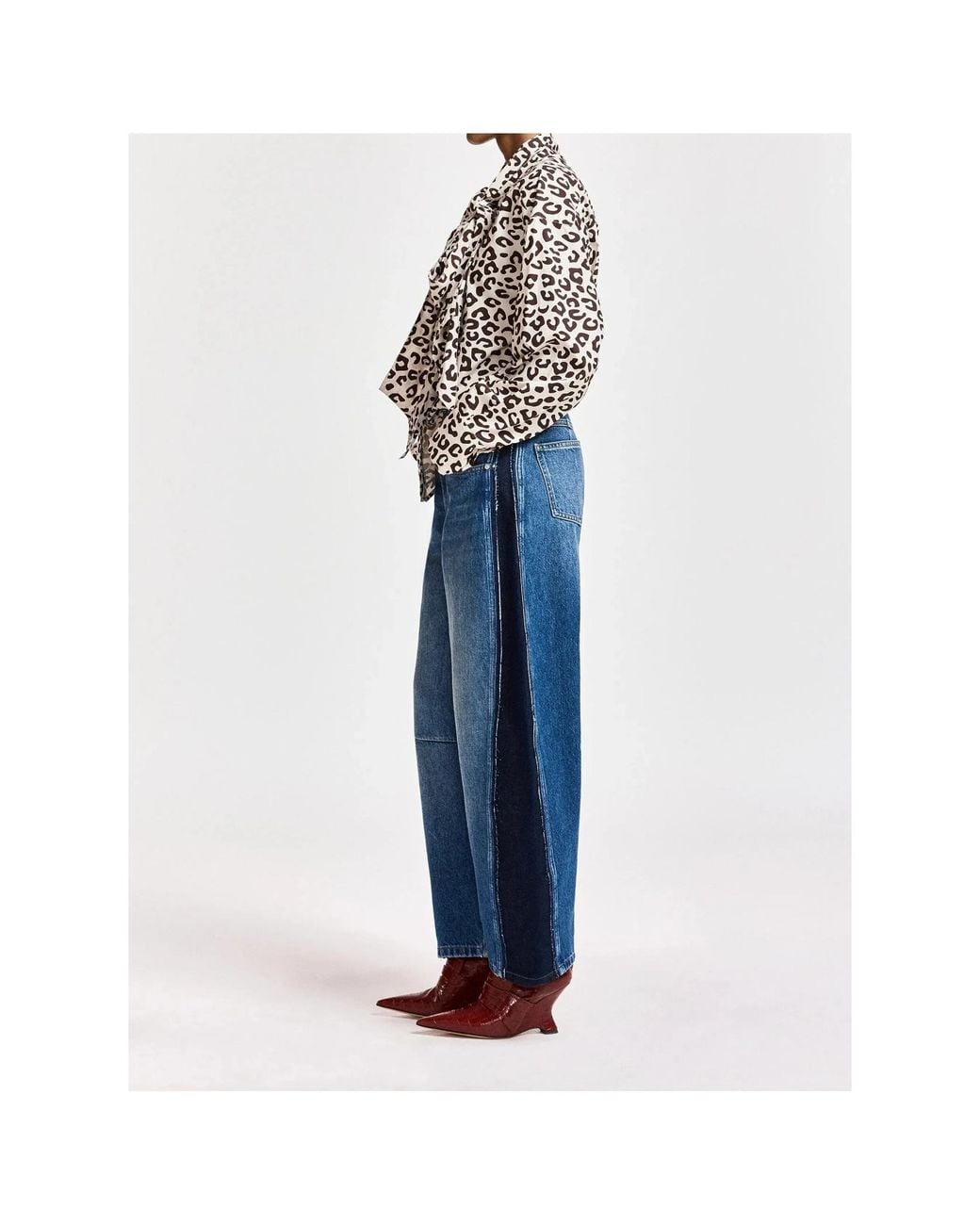 Essentiel Antwerp White Khaleesi Printed Pussy-Bow Blouse