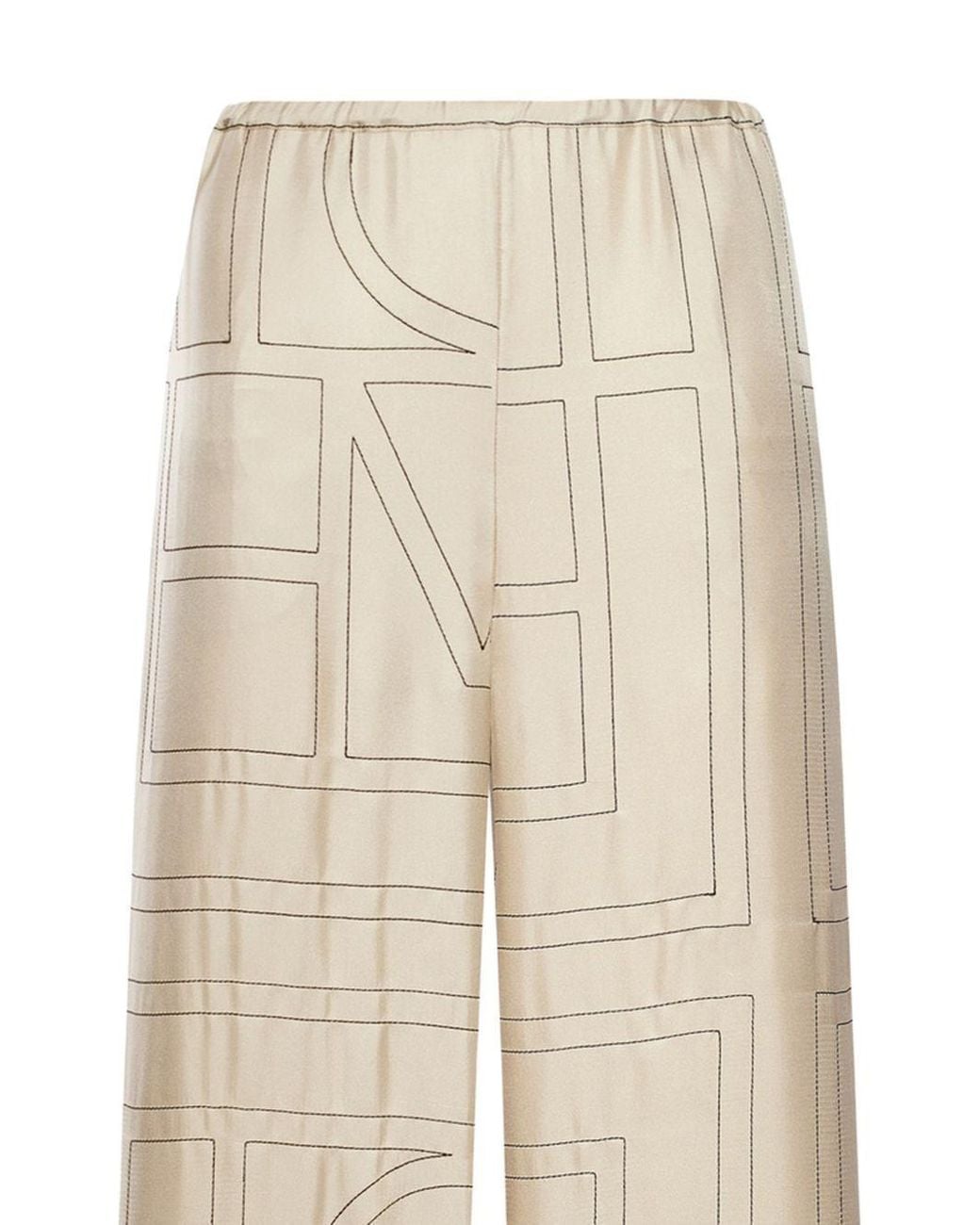 Totême  Natural Totême Monogram Satin Pajama Bottoms