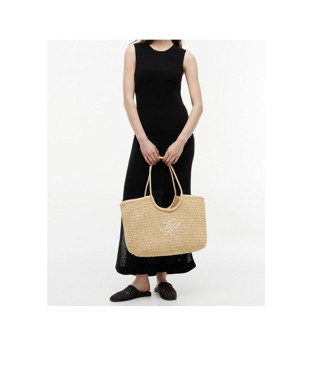Tommy Hilfiger Natural Woven Straw Tote Bag