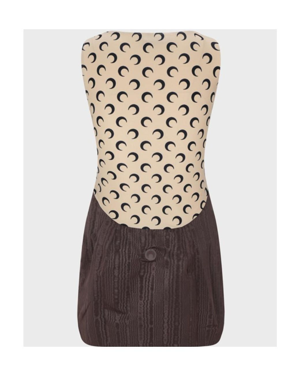MARINE SERRE Brown Geometric Neck Mini Sleeveless Dress