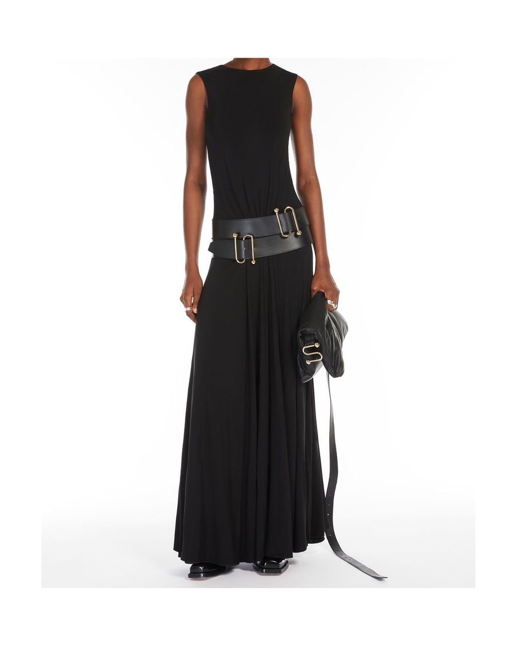 Sportmax Black Attore Crewneck Sleeveless Dress