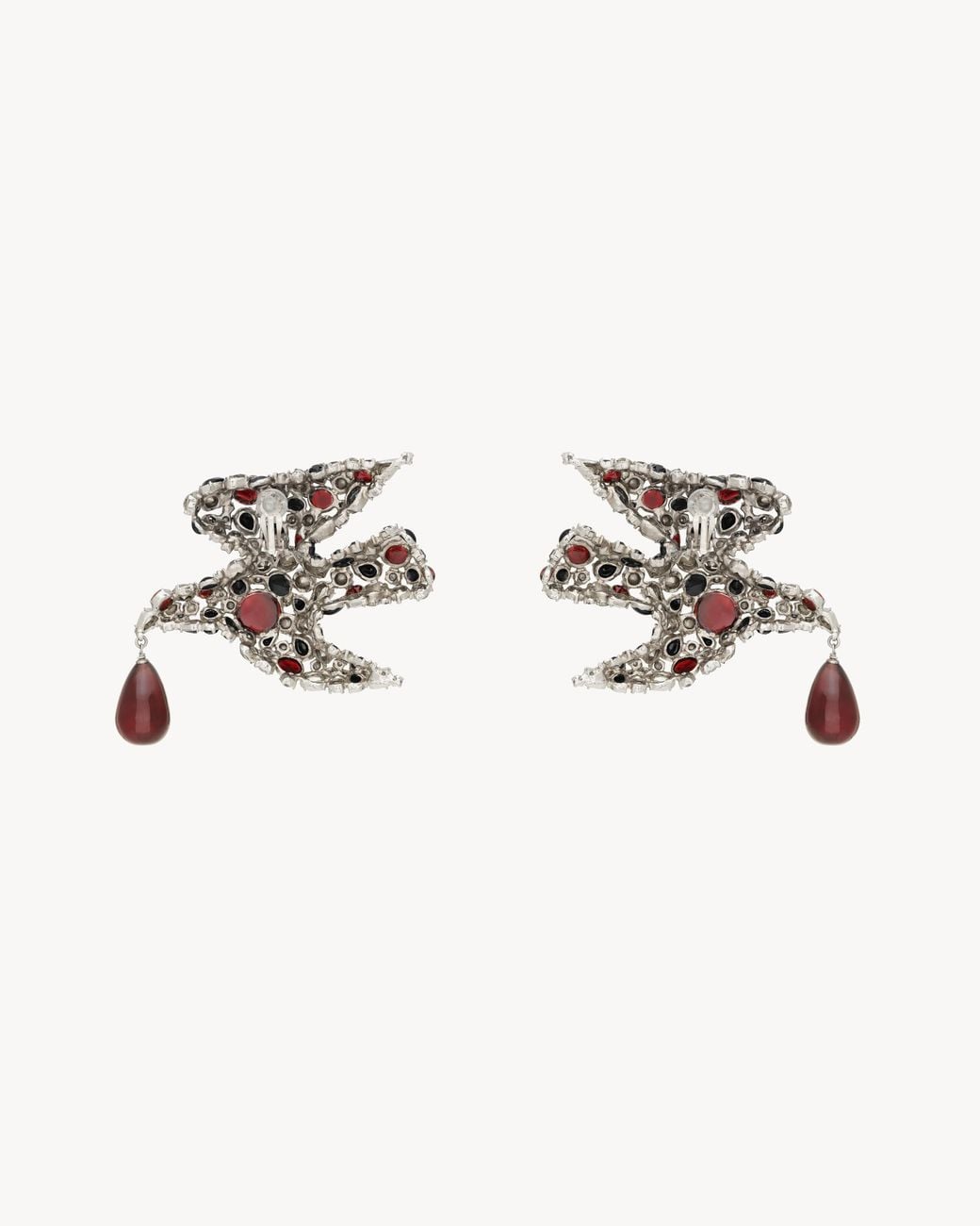 Saint Laurent White Dove Earrings