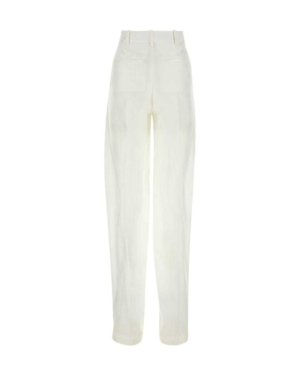The Attico White The Logo-Jacquard Straight-Leg Trousers