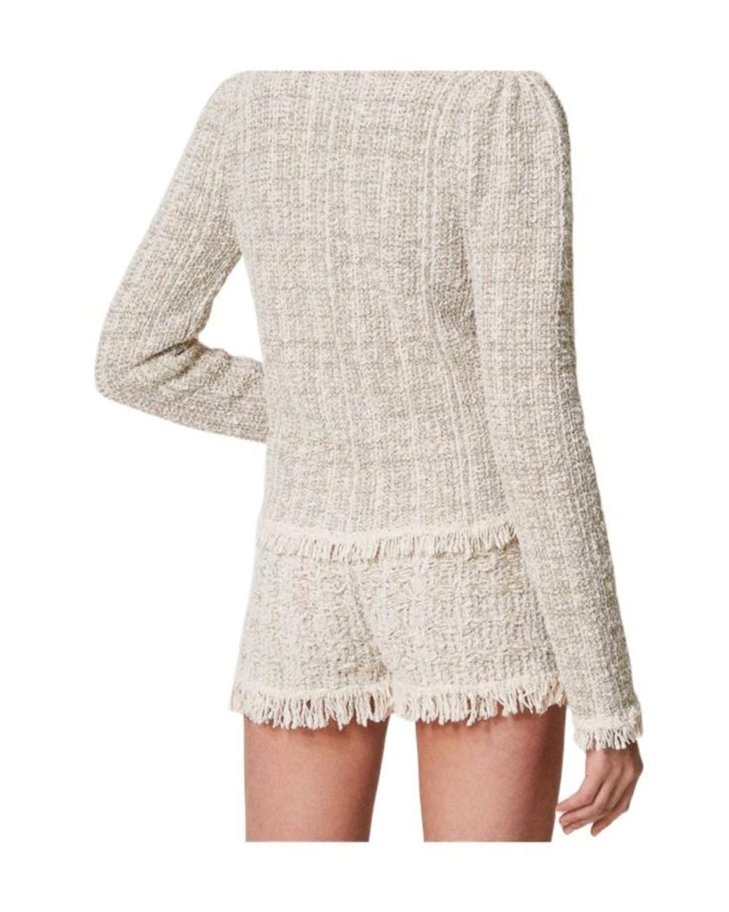 Twinset Natural Lurex Jacquard Shorts