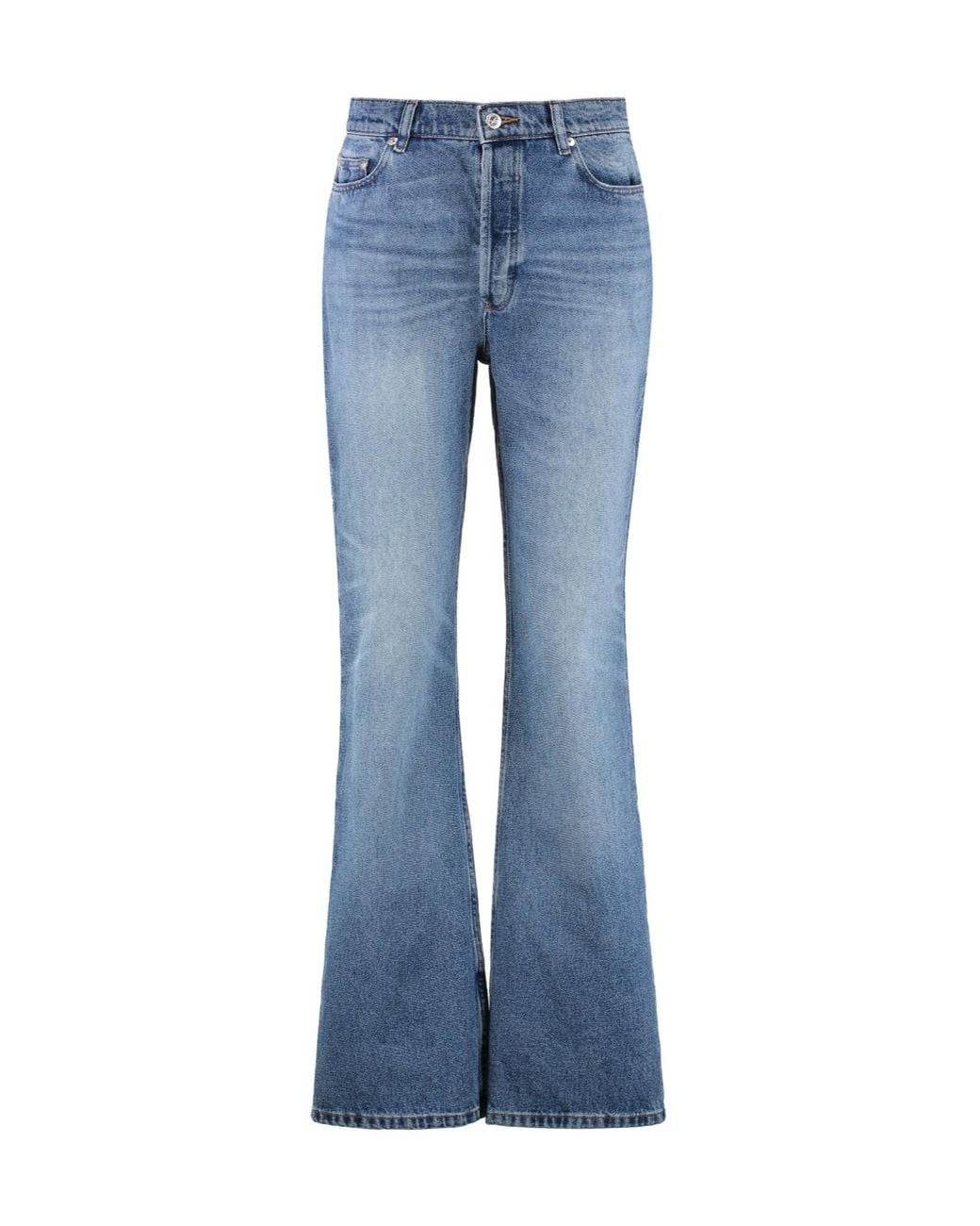A.P.C. Blue Romy High Rise Flared Jeans