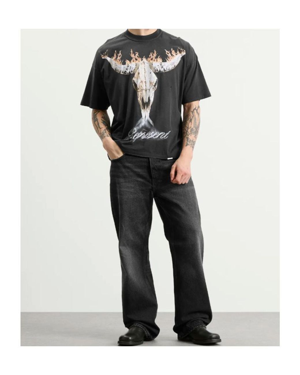 Represent Black T-Shirts And Polos Cotton for men