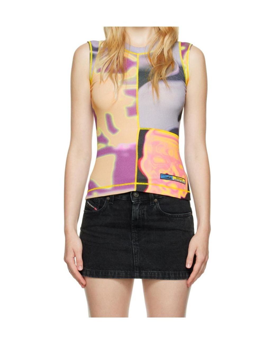 DIESEL Black Graphic-Print Tank Top