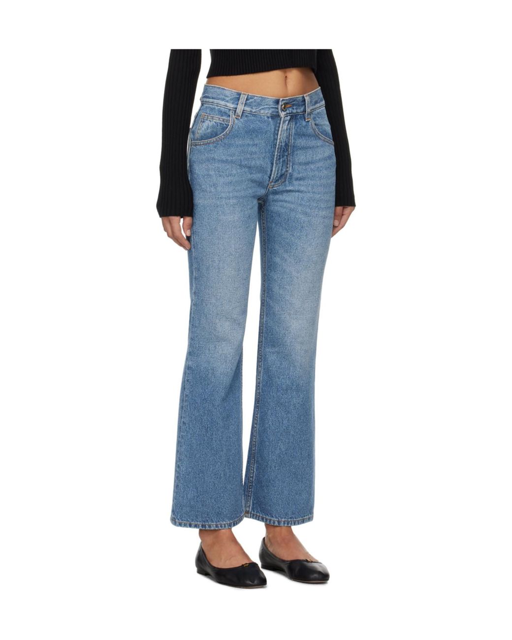 Chloé Blue Chloé Cropped Bootcut Jeans