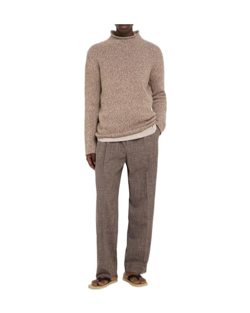The Row Gray Silk Linen Pants for men