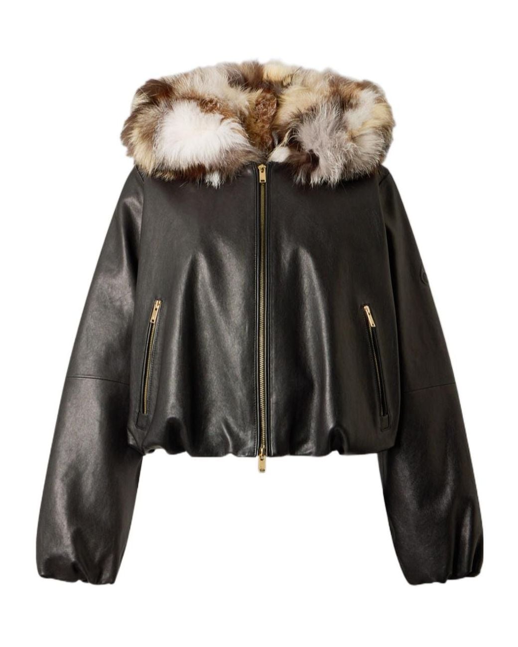 Moose Knuckles Black Cardin Fur Leather Jacket