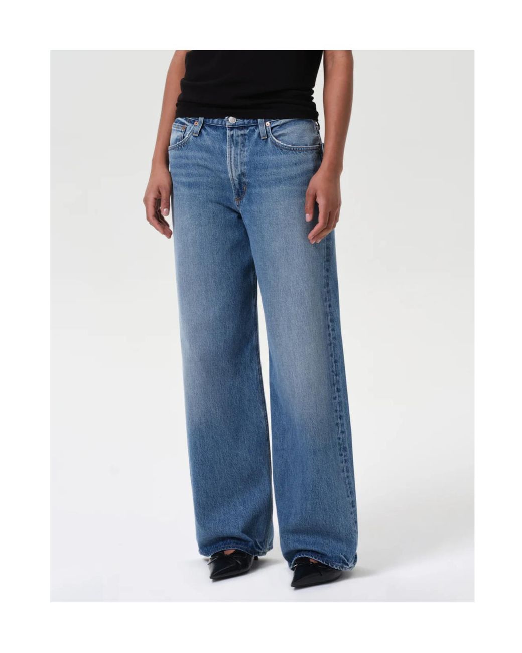 Agolde Blue Keira Wide-Leg Jeans