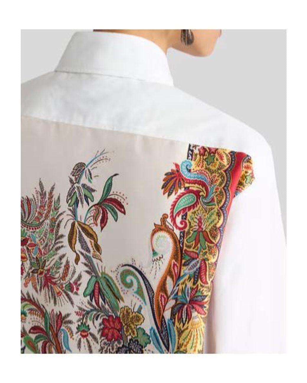 Etro White Paisley-Printed Long-Sleeved Shirt