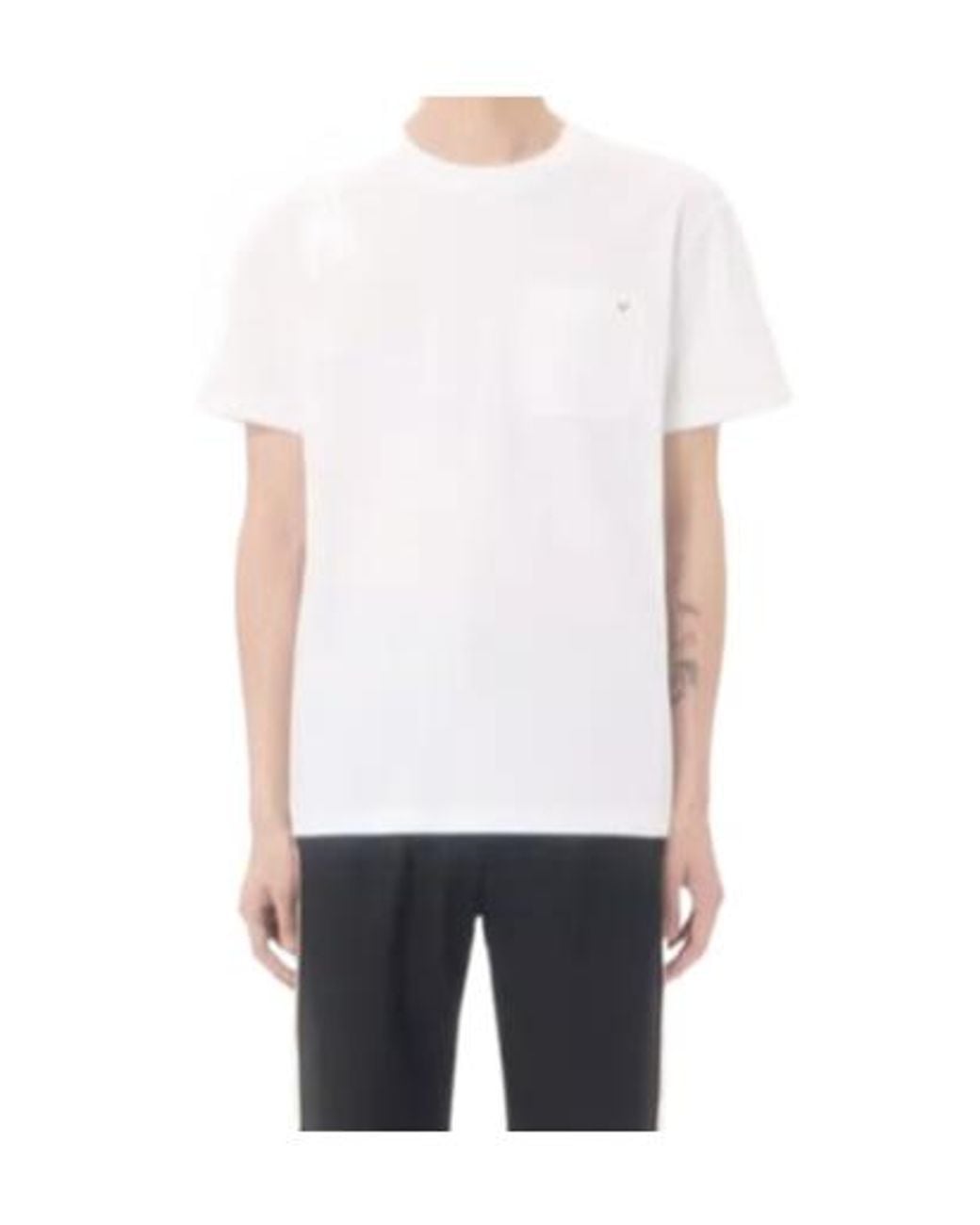 Valentino White Vgold Crewneck T-Shirt for men