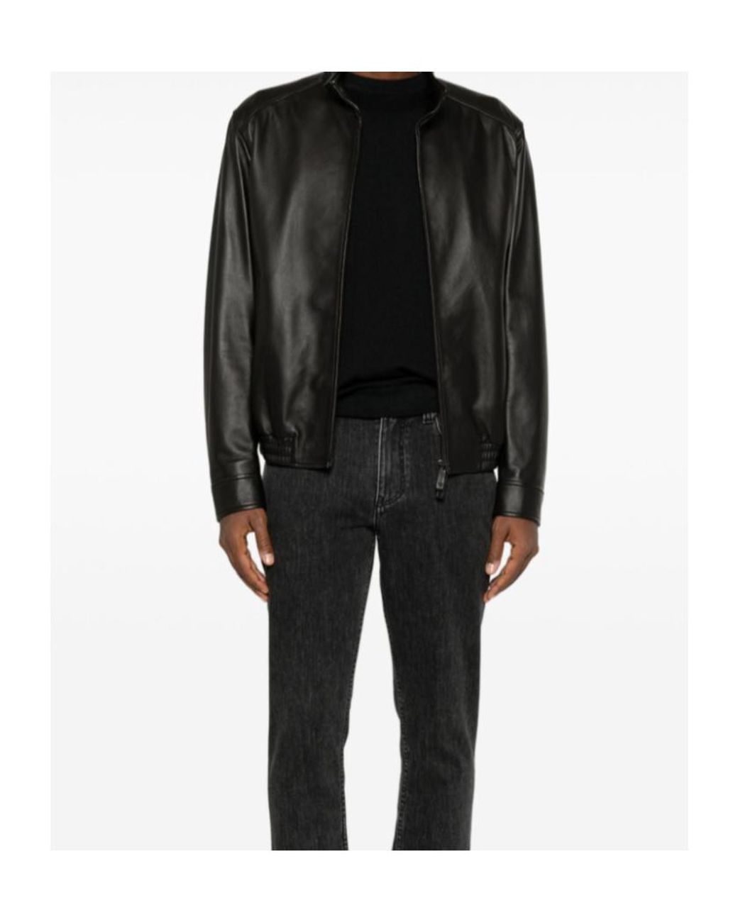 Emporio Armani Black Crew-Neck Long-Sleeve Sweater for men