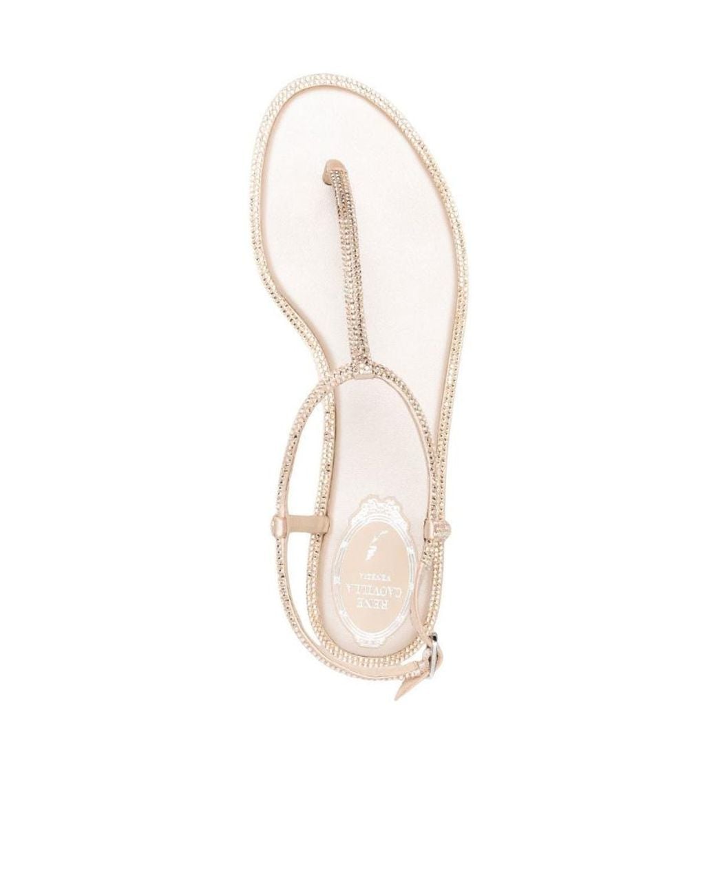 Rene Caovilla White René Caovilla Diana Embellished Thong Sandals