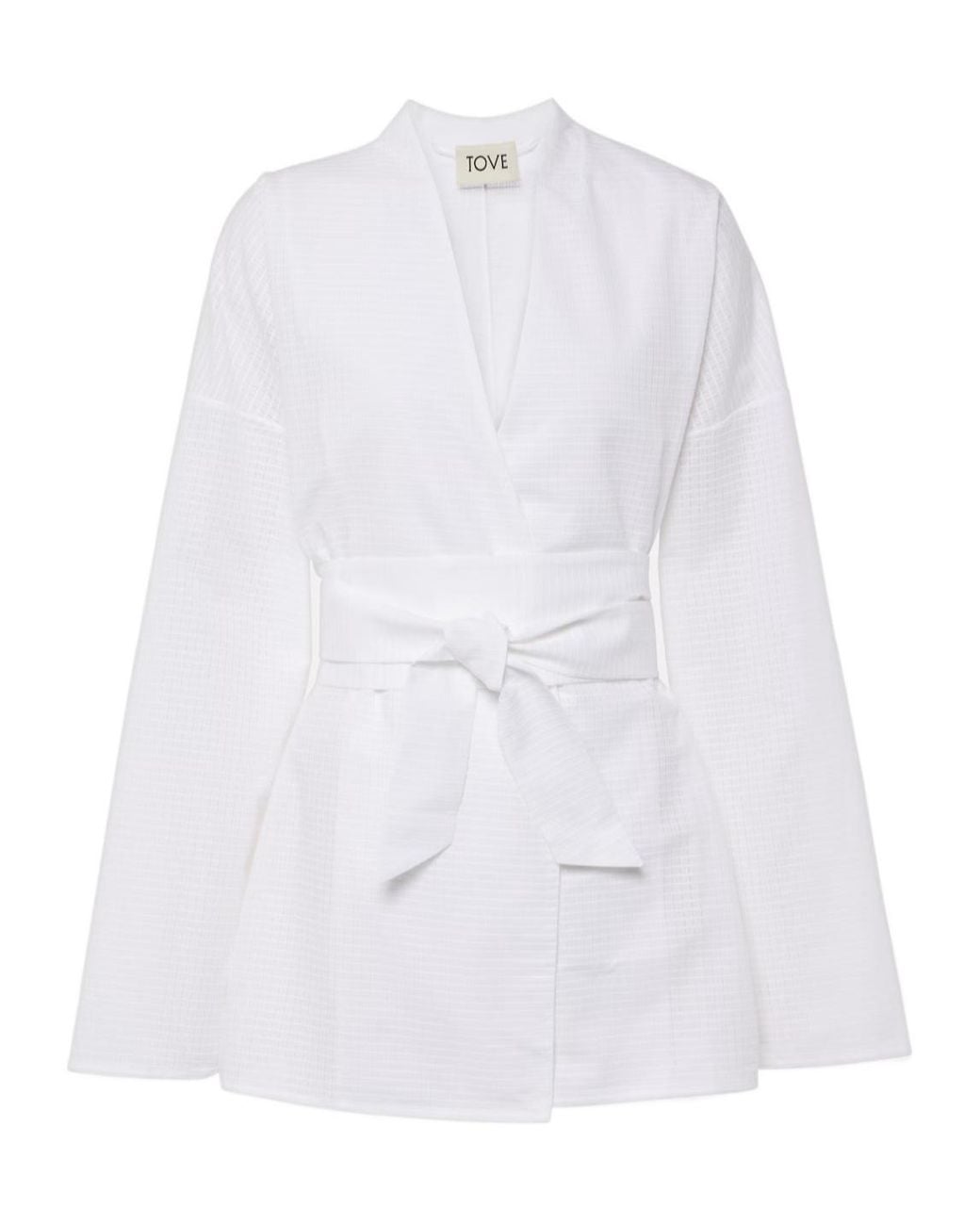 TOVE White Arya Cotton Wrap Top