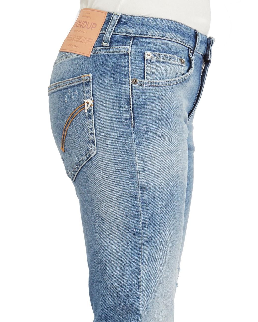 Dondup Blue Distressed, Faded Denim Trousers