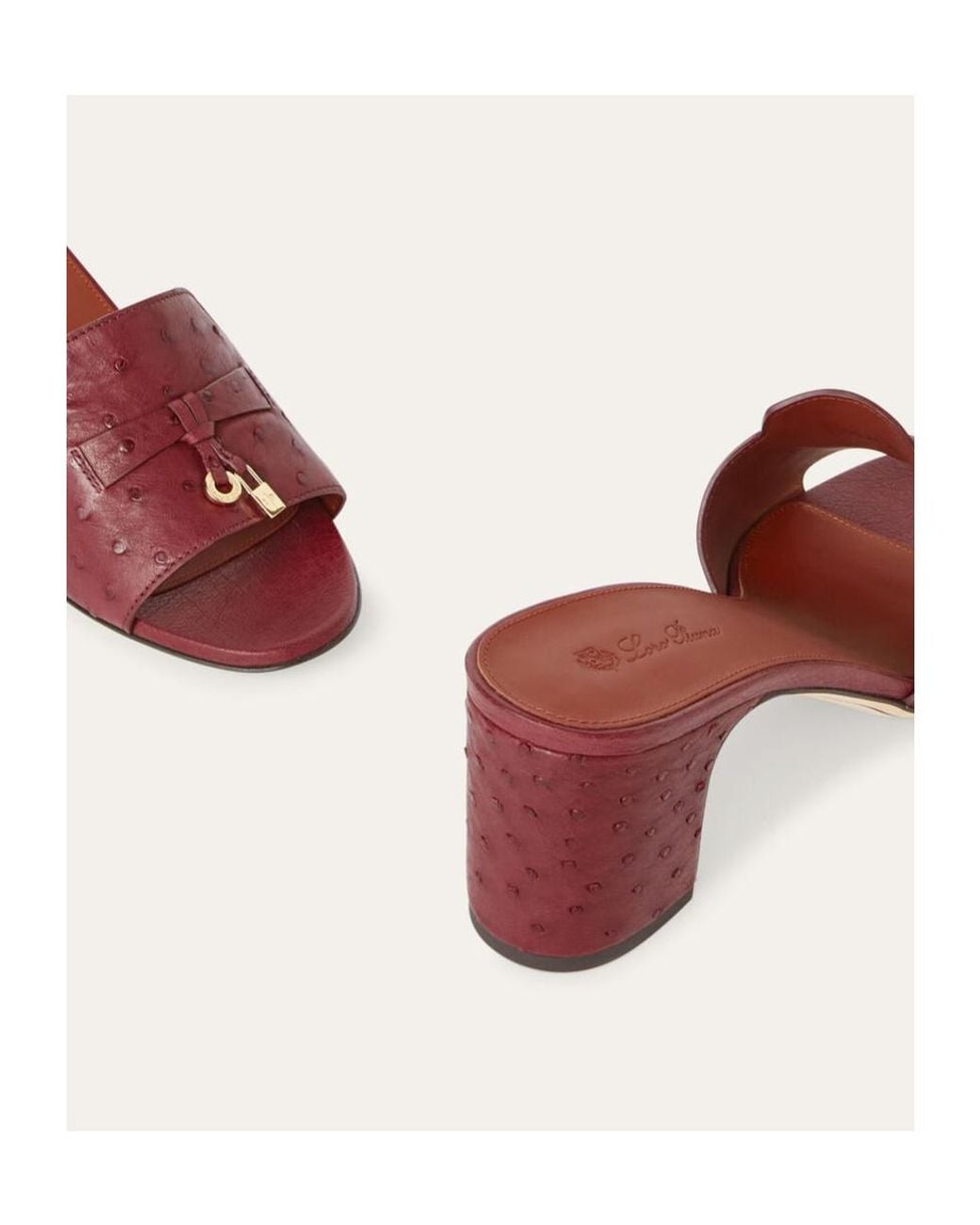 Loro Piana Red Thick And High-Heeled Sandals