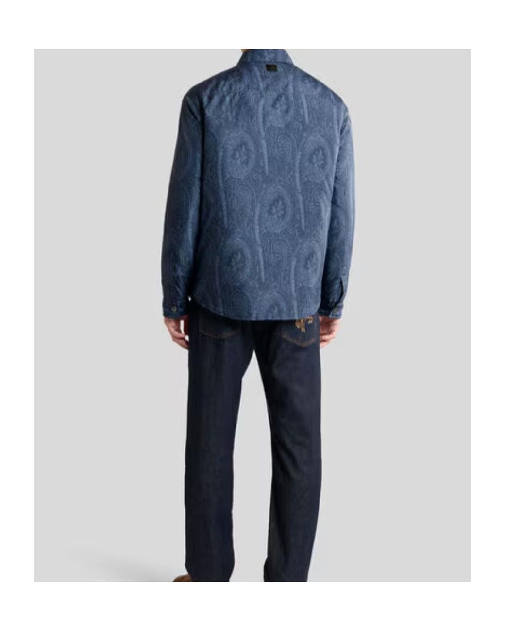 Etro Blue Paisley Overshirt Jacket for men