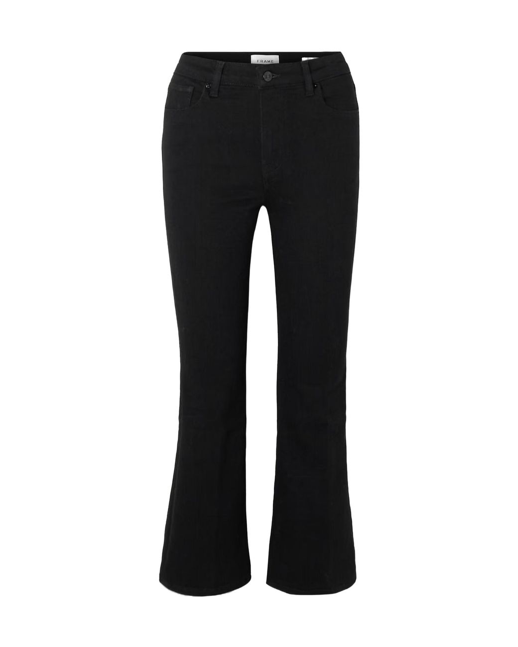 FRAME Black Reboot Crop Stretch High-Rise Bootcut Jeans