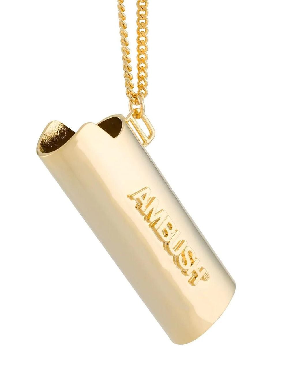 Ambush White Logo Lighter Case Clasp-Fastened Necklace for men