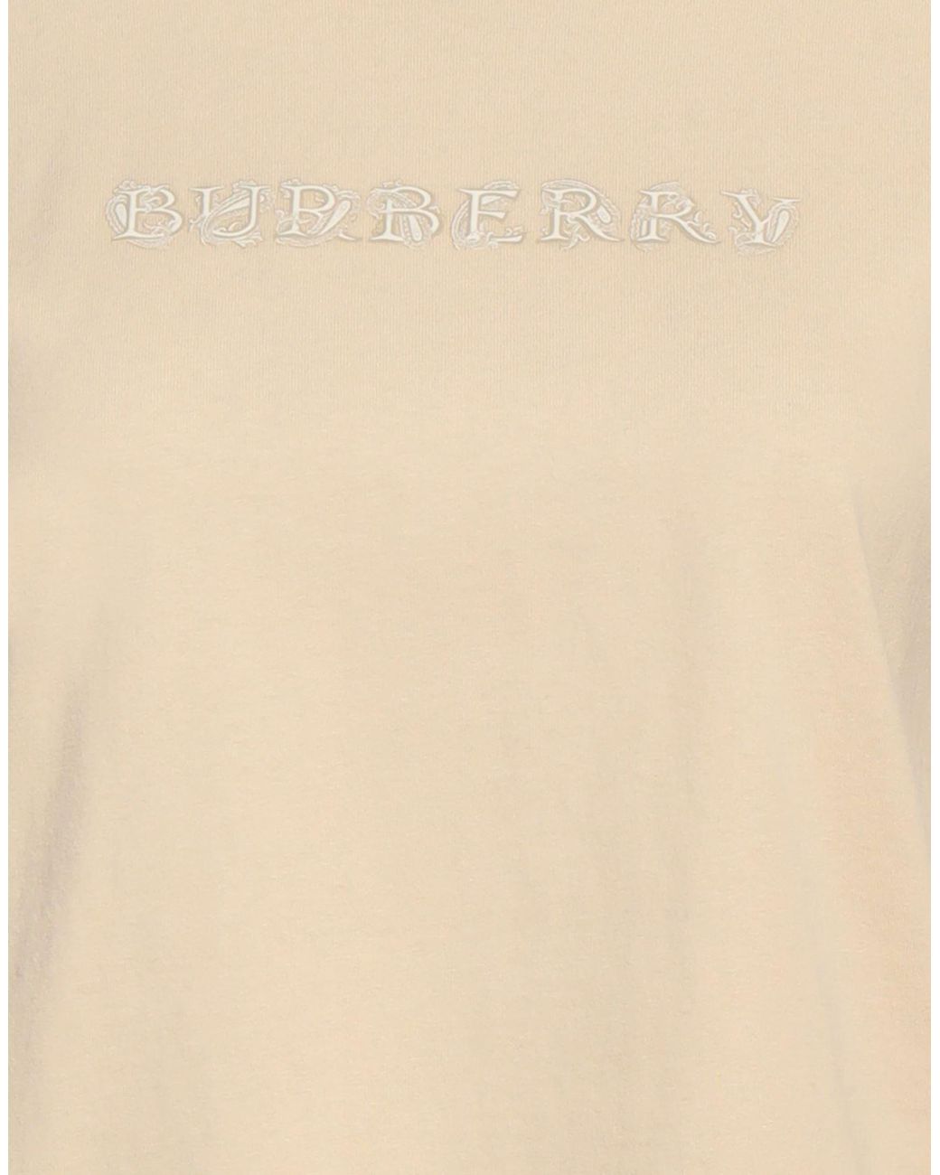 Burberry Natural Solid-Color Short-Sleeved Crew Neck T-Shirt
