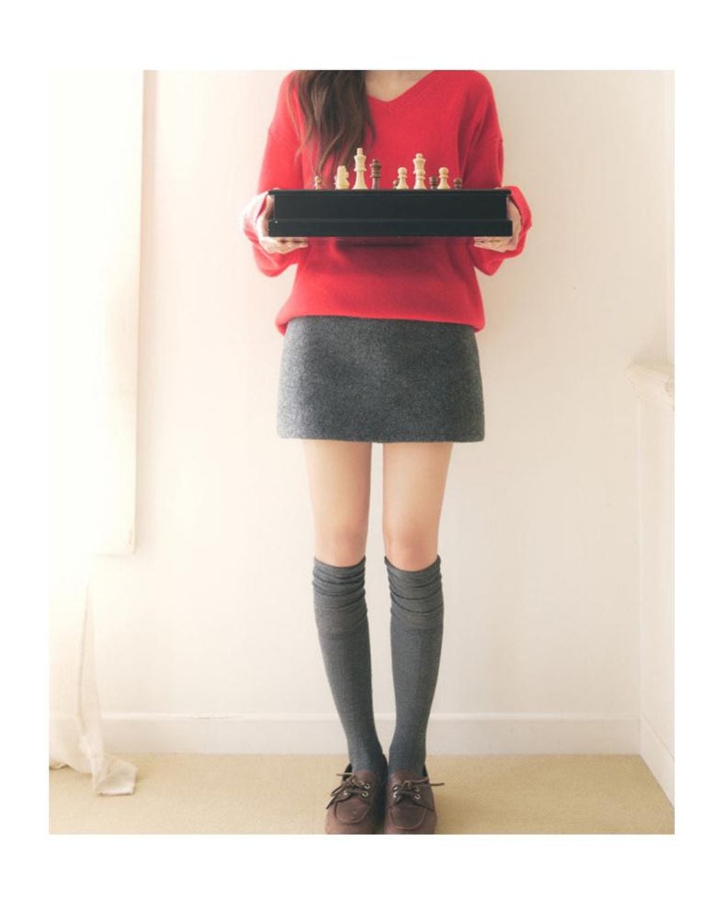 DUNST Blue [Sullyoon Pick] Wool Mini Skirt Melange