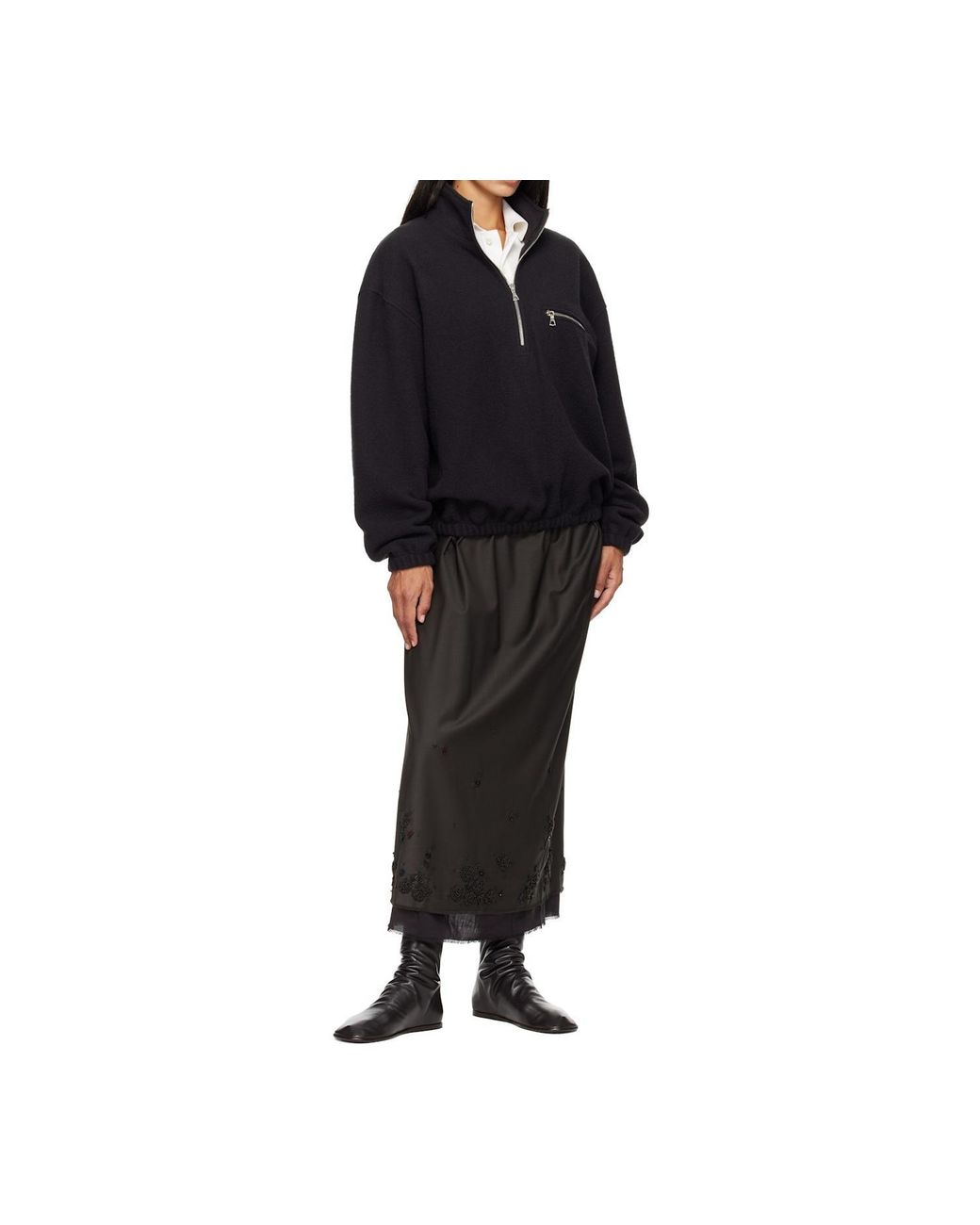 Rier Black Fleece Sweatshirt