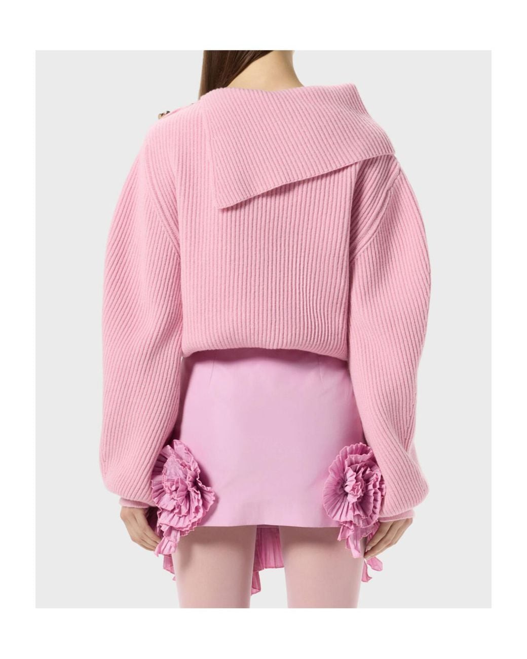 Blumarine Pink Wool Jumper With Sailor Collar And Buttons