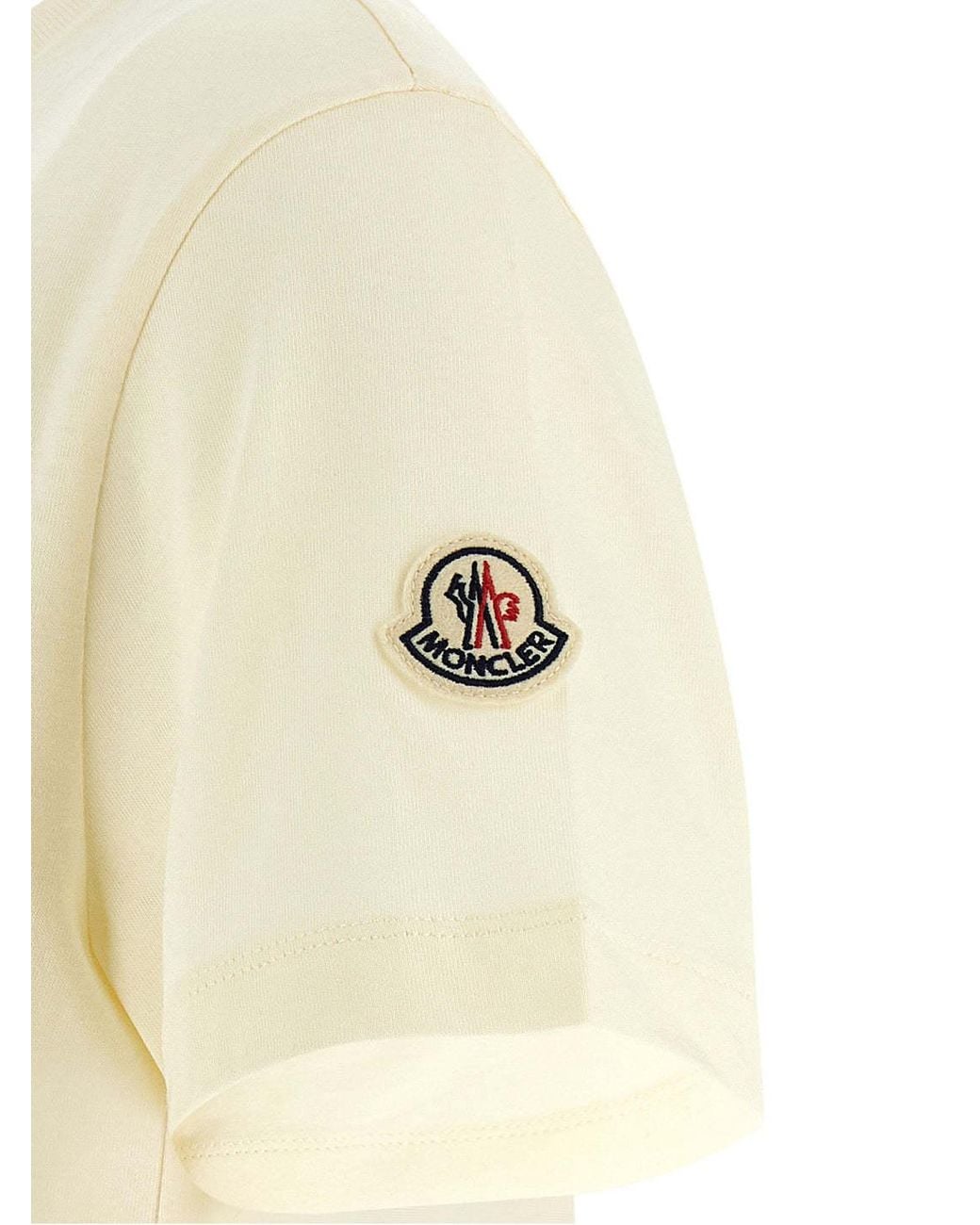 Moncler White Logo Patch Crewneck T-Shirt