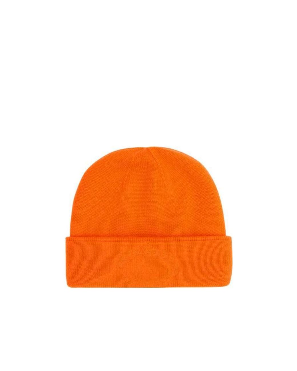 Burberry Orange Crest-Embroidered Cashmere Beanie for men