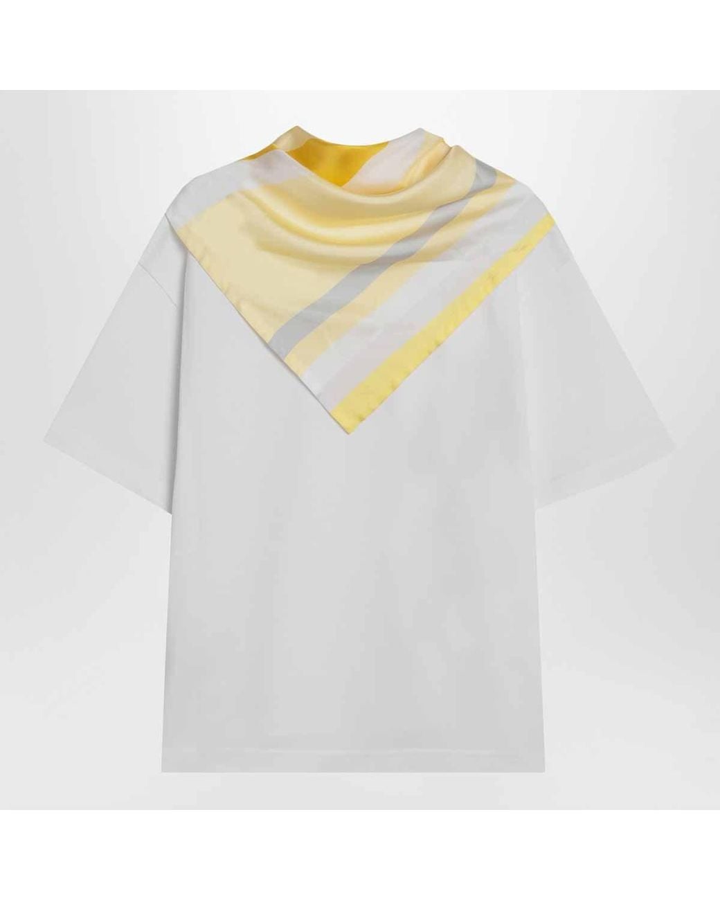 Bottega Veneta White Scarf Embellished T-Shirt