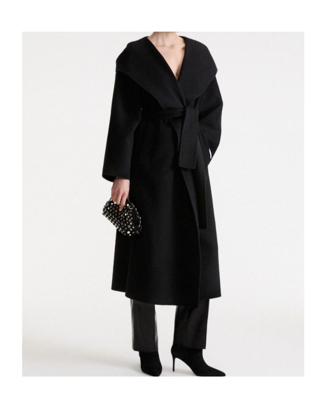 Marella Black Pure Wool Kimono Coat