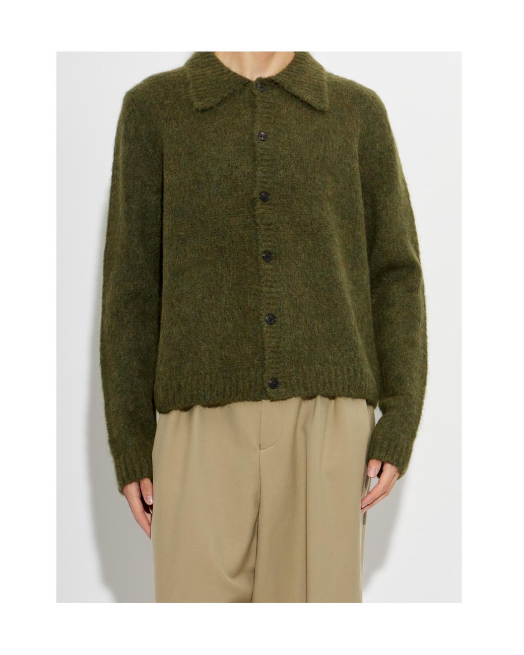 Dries Van Noten Green Mora Long Sleeved Cardigan for men
