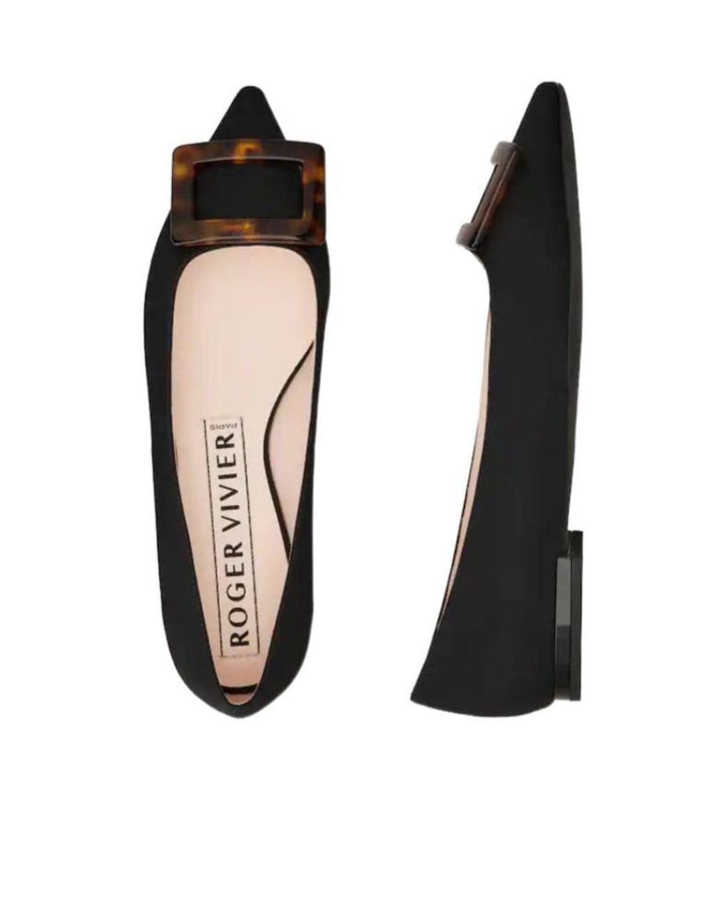 Roger Vivier Black Pointed Toe Flat Shoes
