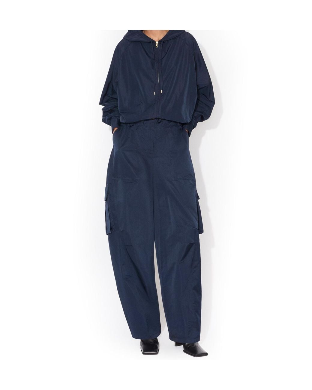 Alaïa Blue Alaïa Hooded Zip-Up Jacket