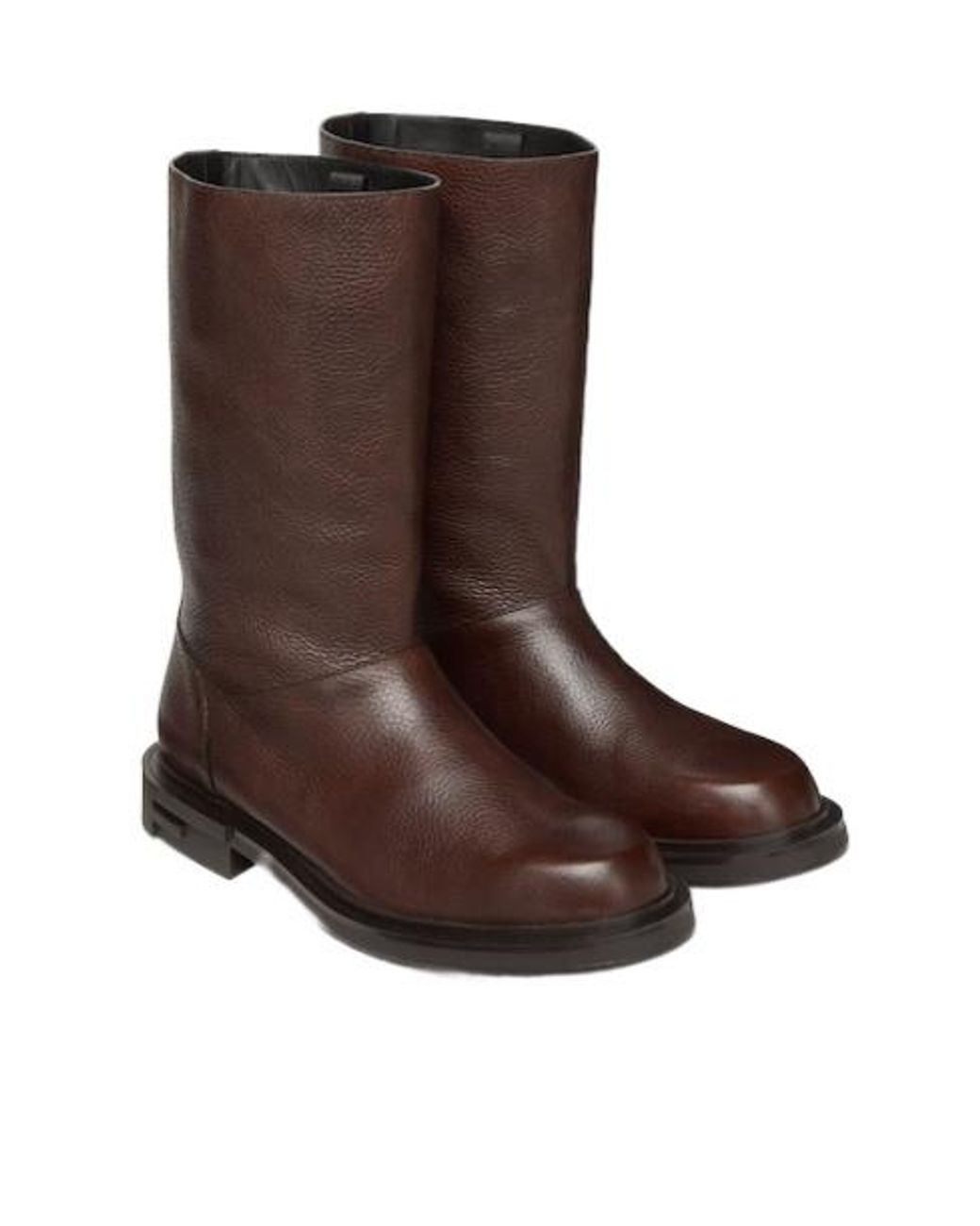 Fendi Brown Frame Round-Toe Boots for men