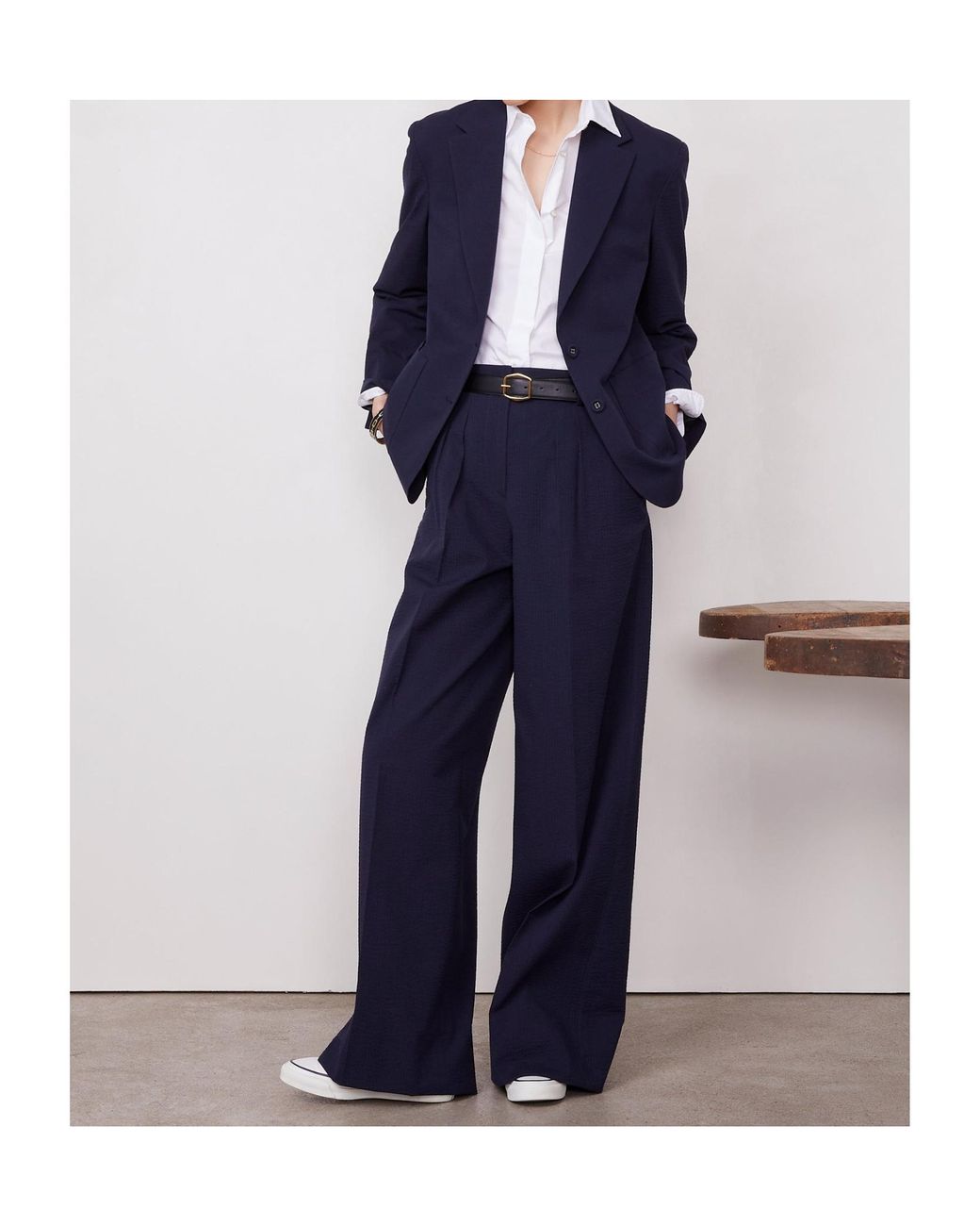 Officine Generale Blue Two-Button Patch Jacket