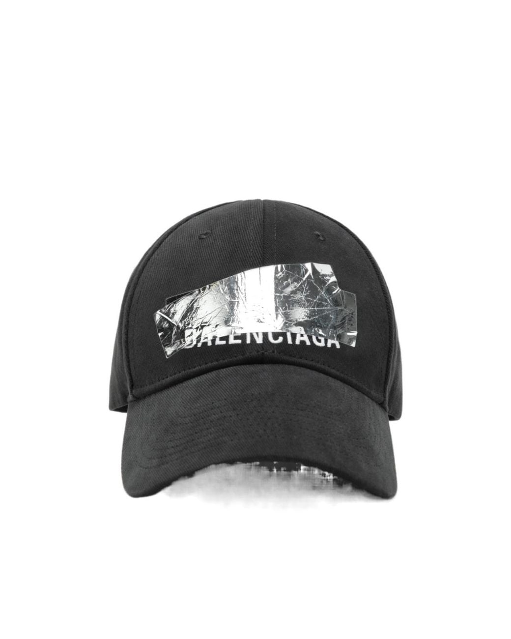 Balenciaga Black Graphic Logo Patch Baseball Cap for men