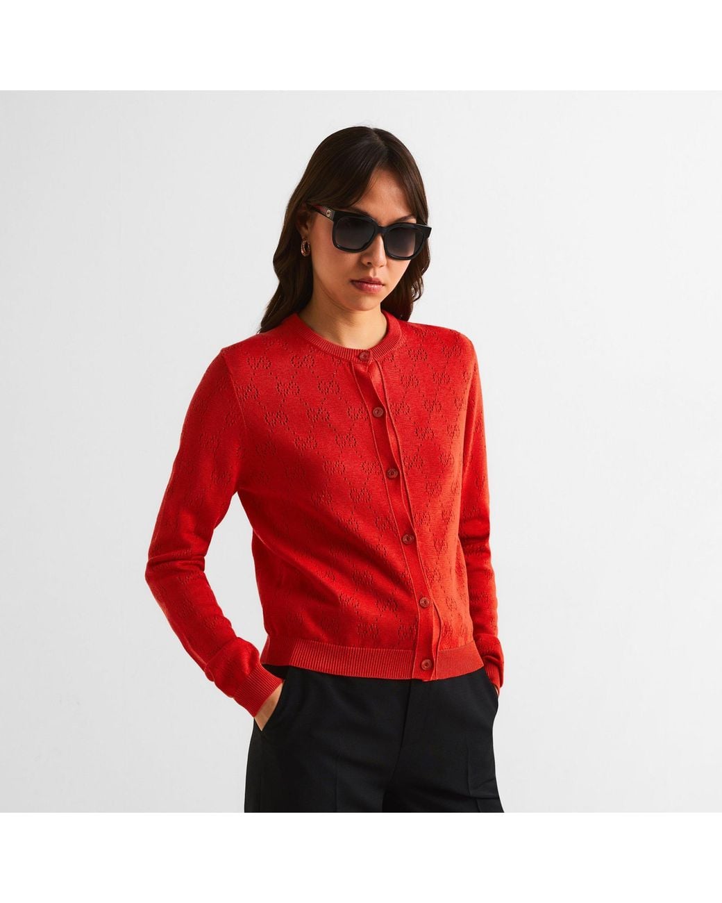 Gucci Red Knitted Cardigan