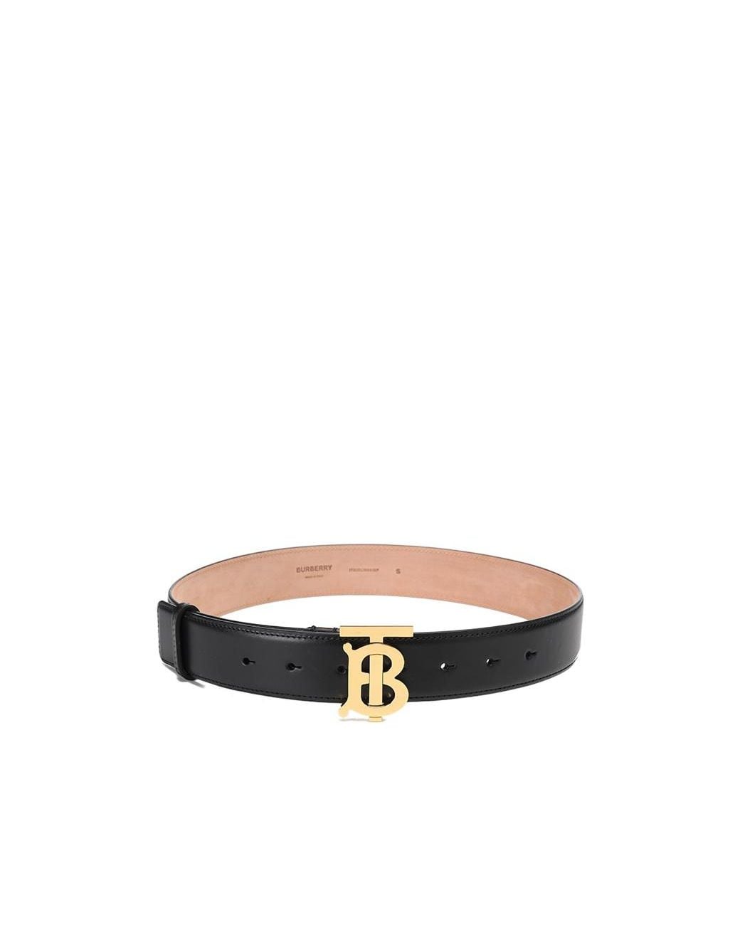 Burberry White Tb Plaque Buckle Belt