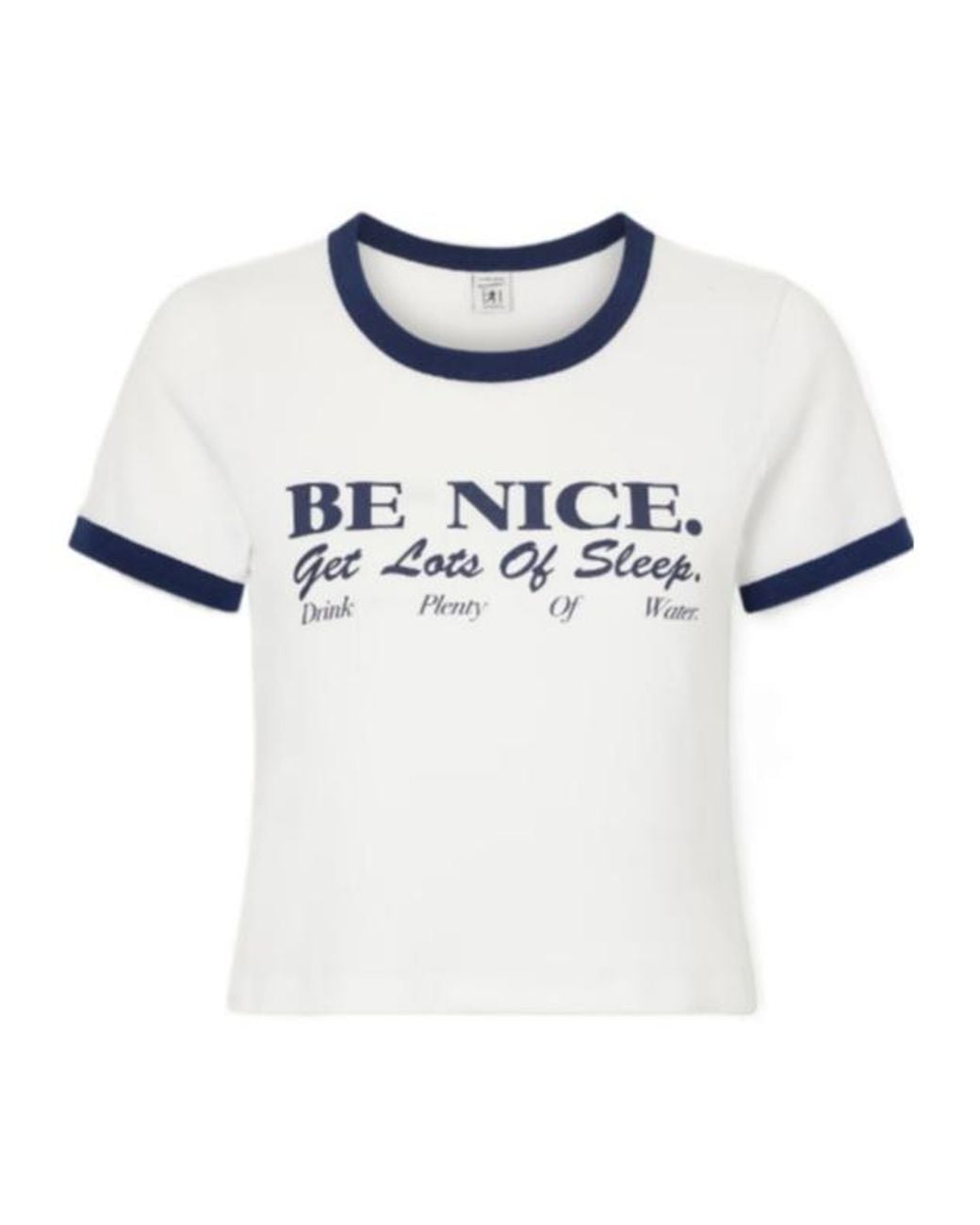 Sporty & Rich White Logo-Print Ringer T-Shirt