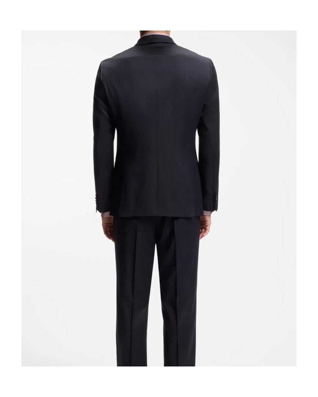Boss Blue Double-Breasted Wool Blazer for men